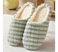 UJEDFHV Claquette Hommes Chaussons for hommes hiver en peluche chaud maison chaussures femmes fourrure pantoufle intérieur Silence confort sol diapositives chambre(Style2-green,44-45(fit 43-44))