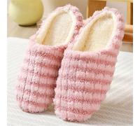 UJEDFHV Claquette Hommes Chaussons for hommes hiver en peluche chaud maison chaussures femmes fourrure pantoufle intérieur Silence confort sol diapositives chambre(Style2-pink,44-45(fit 43-44))