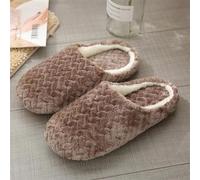 UJEDFHV Claquette Hommes Chaussons for hommes hiver en peluche chaud maison chaussures femmes fourrure pantoufle intérieur Silence confort sol diapositives chambre(Style3-brown,42-43(fit 41-42))