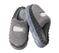 UJEDFHV Claquette Hommes Grande pantoufle for hommes, chaussures de maison à semelle épaisse, grande taille 46 47, pantoufles chaudes en coton, tongs d'intérieur fourrure, d'hiver(MD37 Gray,CN 40-41)