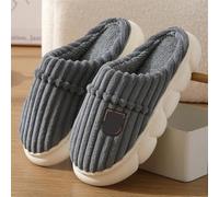 UJEDFHV Claquette Hommes Grande pantoufle for hommes, chaussures de maison à semelle épaisse, grande taille 46 47, pantoufles chaudes en coton, tongs d'intérieur fourrure, d'hiver(A-30 Gray,CN 46-47)