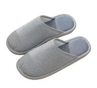 UJEDFHV Claquette Hommes Grande taille 46-47 automne hiver rayé imprimé hommes femmes pantoufles homme sans lacet filles dames plat basique maison chaussures(Blue,Mark40-41(fit39-40))