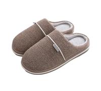 UJEDFHV Claquette Hommes Pantoufles D'hiver En Coton For Couple, Confortables, Antidérapantes, Rondes, Chaudes Et Douces, For Chambre À Coucher, Chaussures De Maison, Simples Peluche(Brown,42-43)