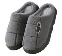 UJEDFHV Claquette Hommes Pantoufles En Coton Grande Taille For L'hiver, Pantoufles En Polaire À Semelle Épaisse Et Chaude 45 46 47 48, Chaussures En Coton For Hommes(Black,44-45)