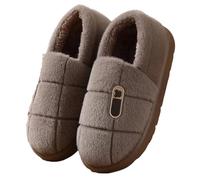 UJEDFHV Claquette Hommes Pantoufles En Coton Grande Taille For L'hiver, Pantoufles En Polaire À Semelle Épaisse Et Chaude 45 46 47 48, Chaussures En Coton For Hommes(Brown2,50-51)