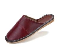 UJEDFHV Claquette Hommes Pantoufles En Cuir For Hommes, Taille 35-44, Pantoufles For Hommes, Chaussures Unisexes En Cuir De Luxe(Wine red,40)