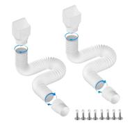 UJEDFHV Gouttière pour Serre Descente de gouttière Flexible | Tuyau extensible de drainage de pluie de pp for le drainage de base de cour de 3" x4"(2 pack White)