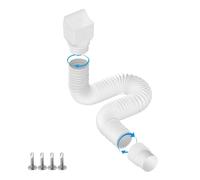 UJEDFHV Gouttière pour Serre Descente de gouttière Flexible | Tuyau extensible de drainage de pluie de pp for le drainage de base de cour de 3" x4"(1 pack White)