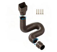 UJEDFHV Gouttière pour Serre Descente de gouttière Flexible | Tuyau extensible de drainage de pluie de pp for le drainage de base de cour de 3" x4"(1 pack brown)