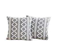 UJEDFHV Housse De Coussin 2 Pcs Color Matching Decorative Pillow Case, Soft Short Plush Square Pattern Cushion Cover, Modern Decora(Gray,550mm*550mm)