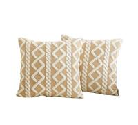 UJEDFHV Housse De Coussin 2 Pcs Color Matching Decorative Pillow Case, Soft Short Plush Square Pattern Cushion Cover, Modern Decora(Light Brown,30 * 50cm)