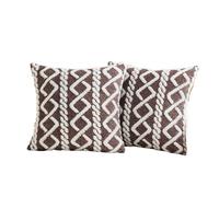 UJEDFHV Housse De Coussin 2 Pcs Color Matching Decorative Pillow Case, Soft Short Plush Square Pattern Cushion Cover, Modern Decora(Chocolate,600mm*600mm)