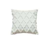 UJEDFHV Housse De Coussin 2pcs Soft Plush Short Cushion Cover Decorative Pillows Plain Pillowcases 45x45 Cm Pillow for Sofa Chair Home Decor(White,50cm x 50cm)