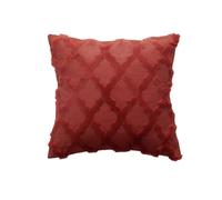 UJEDFHV Housse De Coussin 2pcs Soft Plush Short Cushion Cover Decorative Pillows Plain Pillowcases 45x45 Cm Pillow for Sofa Chair Home Decor(Wine Red,45cm x 45cm)