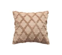 UJEDFHV Housse De Coussin 2pcs Soft Plush Short Cushion Cover Decorative Pillows Plain Pillowcases 45x45 Cm Pillow for Sofa Chair Home Decor(Coffee,45cm x 45cm)