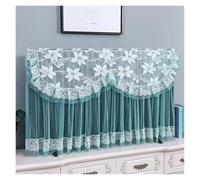 UJEDFHV Housse Tv Lace Embroidery Wall Mounted TV Cover Tassel Chiffon Living Room Decoration LCD Dust Protection No Need To Disassemble(Blue,190x Height 113cm)