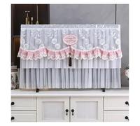 UJEDFHV Housse Tv Lace TV Dust Cover Desktop Wall Mounted LCD Turn On The Simple Hanging For Household Use Without Removing It(Dark Khaki,95 x Height 65cm)