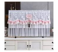 UJEDFHV Housse Tv TV Dust Cover Can Be Turned on Without Remove The Hanging Desktop Thin LCD Protective with Lace Simple(Color 07,95x56cm)