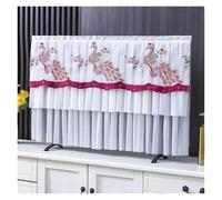 UJEDFHV Housse Tv TV Dust Cover Can Be Turned on Without Remove The Hanging Desktop Thin LCD Protective with Lace Simple(Color 02,168x100cm)