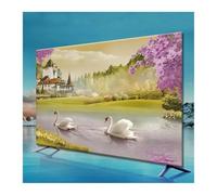 UJEDFHV Housse Tv Universal TV Cover Protective Household Dust Cloth Machine Washable Soft And Silky Decoration 32-75 Inch(Color-02,55 Inch)