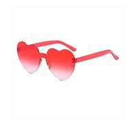 UJEDFHV Lunettes de soleil de cœur Lunettes de soleil dégradées en forme cœur for femme, mignonnes, sexy, rétro, œil chat, vintage, rouge pour fête de mariage(C59)