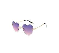 UJEDFHV Lunettes de soleil de cœur Lunettes de soleil tendance sans monture à verres dégradés couleur, protection for l'extérieur, for femmes pour fête de mariage(Purple Pink)