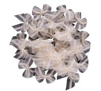 UJEDFHV Mini nœud Nœuds de Ruban en Maille Multicolore Dentelle, Mini nœud Papillon Satin, Fleur for l'artisanat Bricolage, 30/60 pièces pour Couture DIY(Beige,30pcs)