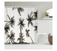 UJEDFHV Rideau Douche Beach Sea Palm Trees Shower Curtains Scenery Waterproof 3D Bathroom with Hooks Home Decoration Washable Bath Screen(Color 17,W120xH180cm)