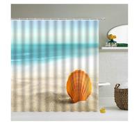 UJEDFHV Rideau Douche Beach Sea Palm Trees Shower Curtains Scenery Waterproof 3D Bathroom with Hooks Home Decoration Washable Bath Screen(Color 2,W210xH180cm)