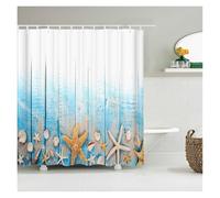 UJEDFHV Rideau Douche Beach Sea Palm Trees Shower Curtains Scenery Waterproof 3D Bathroom with Hooks Home Decoration Washable Bath Screen(Color 19,W300xH180cm)