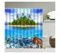 UJEDFHV Rideau Douche Beach Sea Palm Trees Shower Curtains Scenery Waterproof 3D Bathroom with Hooks Home Decoration Washable Bath Screen(Color 12,W210xH180cm)