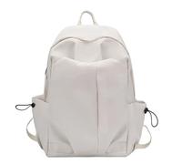 UJEDFHV Sac De Cours Sac à dos simple for femme, couleur unie, vintage, rouge, grande capacité, étanche, for voyage, décontracté, coréen, populaire(White)