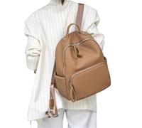 UJEDFHV Sac De Cours Sac à dos tendance en cuir de vache for femmes, style coréen, décontracté, for étudiantes(Brown)