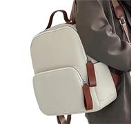 UJEDFHV Sac De Cours Sac à dos tendance en cuir de vache for femmes, style coréen, décontracté, for étudiantes(Beige)