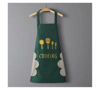 UJEDFHV Tablier De Cuisine Tablier de cuisine imperméable for adulte, résistant à l'huile, tablier, Restaurant, femme peut s'essuyer les mains, motif imprimé fourchette(Green-A)