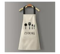 UJEDFHV Tablier De Cuisine Tablier de cuisine imperméable for adulte, résistant à l'huile, tablier, Restaurant, femme peut s'essuyer les mains, motif imprimé fourchette(White-B)