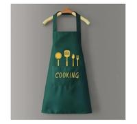 UJEDFHV Tablier De Cuisine Tablier de cuisine imperméable for adulte, résistant à l'huile, tablier, Restaurant, femme peut s'essuyer les mains, motif imprimé fourchette(Green-B)
