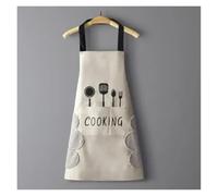 UJEDFHV Tablier De Cuisine Tablier de cuisine imperméable for adulte, résistant à l'huile, tablier, Restaurant, femme peut s'essuyer les mains, motif imprimé fourchette(White-A)