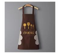 UJEDFHV Tablier De Cuisine Tablier de cuisine imperméable for adulte, résistant à l'huile, tablier, Restaurant, femme peut s'essuyer les mains, motif imprimé fourchette(Red-A)