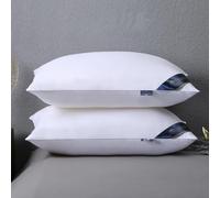 UJHKAQVGT Oreiller en velours et plumes - 3 hauteurs au choix - Qualité hôtelière - Lavable en machine - Doux et soyeux - Soutien efficace pour le cou et les épaules - Multicolore en option.