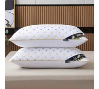 UJHKAQVGT Oreiller en velours et plumes - 3 hauteurs au choix - Qualité hôtelière - Lavable en machine - Doux et soyeux - Soutien efficace pour le cou et les épaules - Multicolore en option.