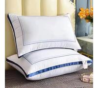 UJHKAQVGT Oreiller en velours et plumes - 3 hauteurs au choix - Qualité hôtelière - Lavable en machine - Doux et soyeux - Soutien efficace pour le cou et les épaules - Multicolore en option.