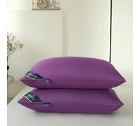 UJHKAQVGT Oreiller en velours et plumes - 3 hauteurs au choix - Qualité hôtelière - Lavable en machine - Doux et soyeux - Soutien efficace pour le cou et les épaules - Multicolore en option.