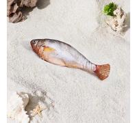 UJHKAQVGT Poisson flottant réaliste de la taille d'une bouchée - Jouets interactifs pour chat pour toutes les races - 3 modes de battement activés par le robinet - Sardine/Saury/Croaker jaune - 18 cm