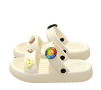 UJHKAQVGT Sandales à plateforme pour femme - 5,8 cm - En EVA - Rembourrées - Antidérapantes - Deux usures - Ours d'amour / tournesol, Blanc [Tournesol], 37.5 EU