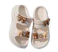 UJHKAQVGT Sandales à plateforme pour femme - 5,8 cm - En EVA - Rembourrées - Antidérapantes - Deux usures - Ours d'amour / tournesol, Blanc ivoire [Ours d'amour], 36 EU