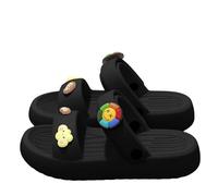 UJHKAQVGT Sandales à plateforme pour femme - 5,8 cm - En EVA - Rembourrées - Antidérapantes - Deux usures - Ours d'amour / tournesol, Noir [Tournesol], 36 EU