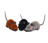 UJHKAQVGT Souris interactive mobile automatique avec son couineur, jouet interactif pour chat pour exercices d'intérieur/extérieur (gris foncé)