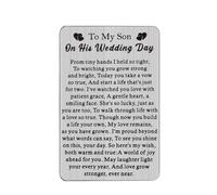 UJIMS Cadeau de mariage pour fils de maman à mes fils le jour de son mariage Carte de portefeuille pour maman à fils Cadeau pour beau-fils (DarlingSonWeddingCard)