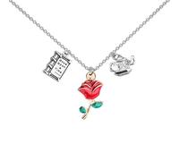UJIMS Collier à breloques miroir et rose pour fans de princesses, Acier inoxydable, Pas de gemme
